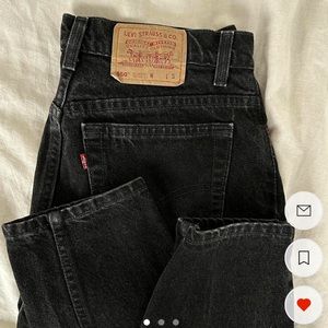 ** SOLD ** VINTAGE LEVIS 550 JEANS BLACK WAIST 29”x30” (labeled size 13)